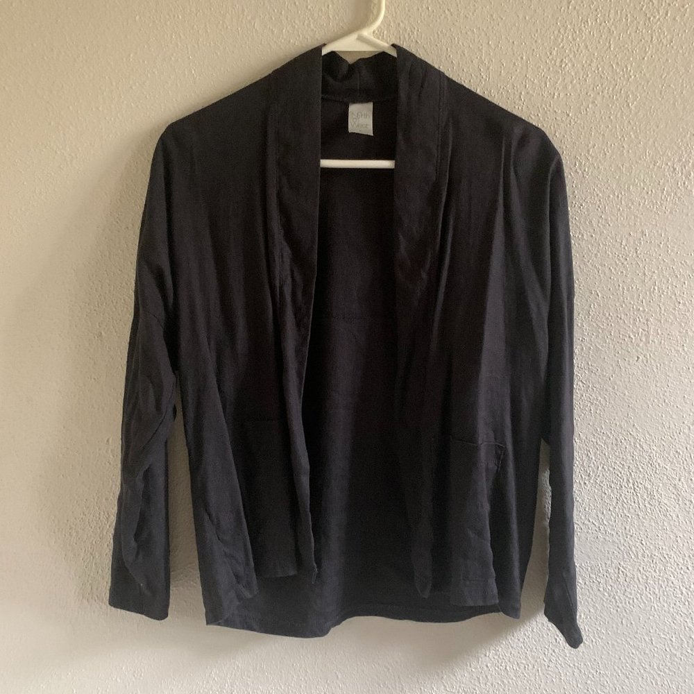 North of West Black Linen Cardigan